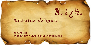 Matheisz Ágnes névjegykártya