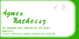 agnes matheisz business card